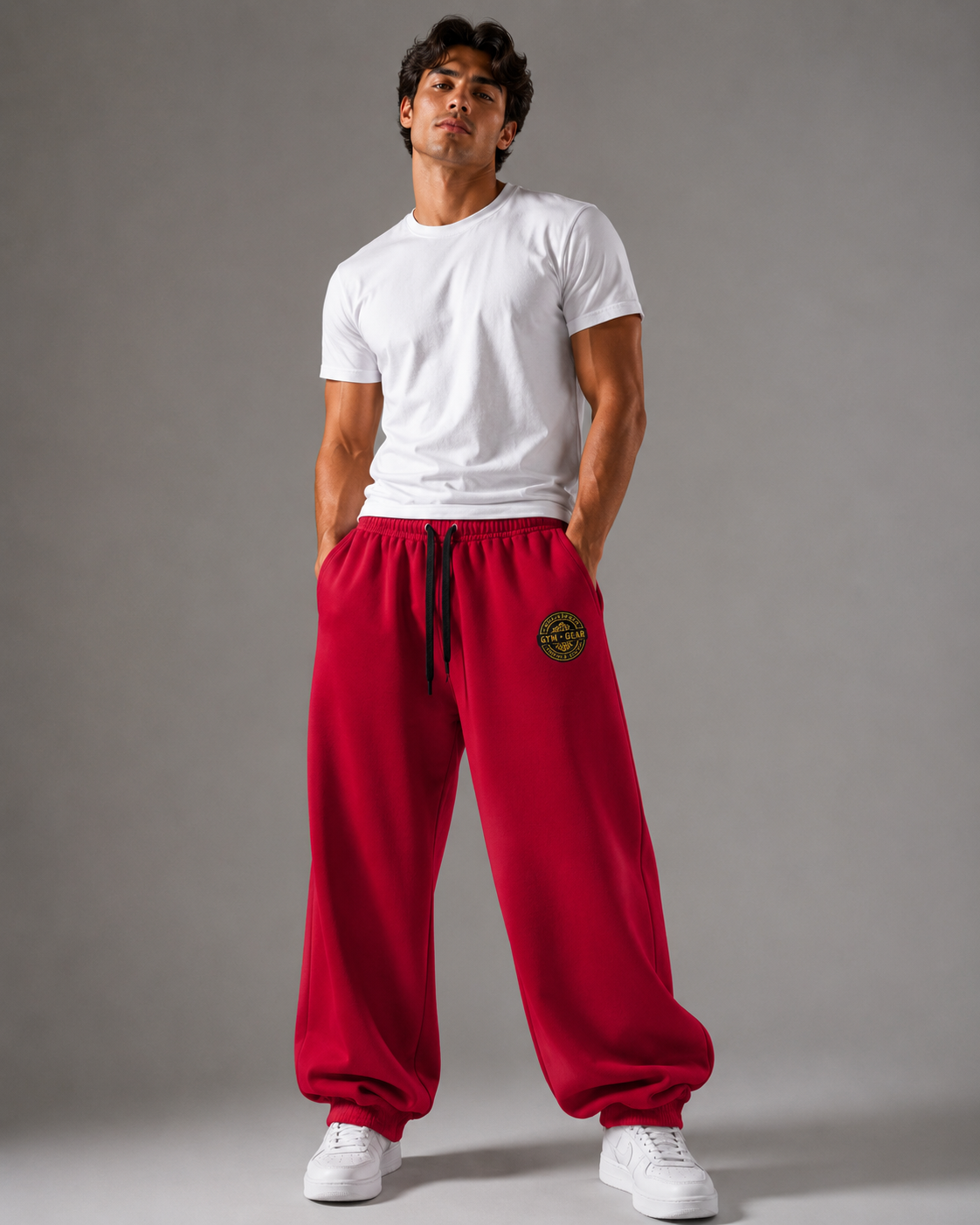 Men - Joggers- Red