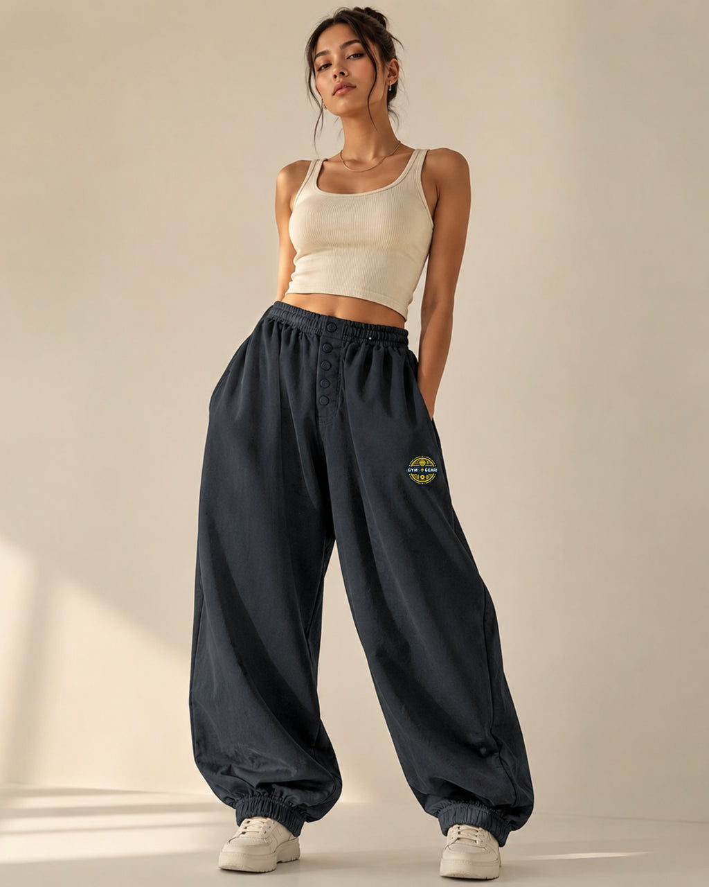 Button Joggers Dark Grey