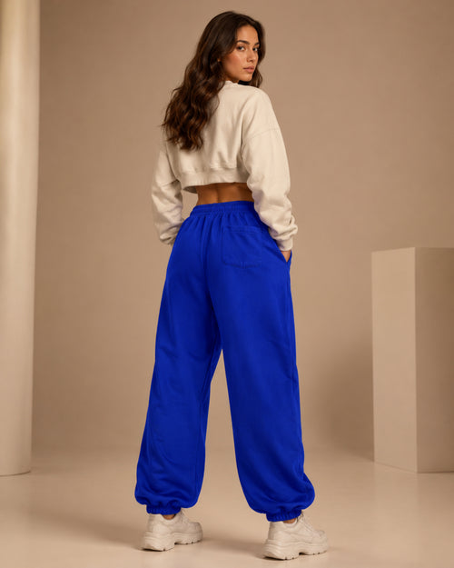 Button Joggers Blue