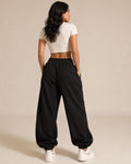 Button Joggers Black